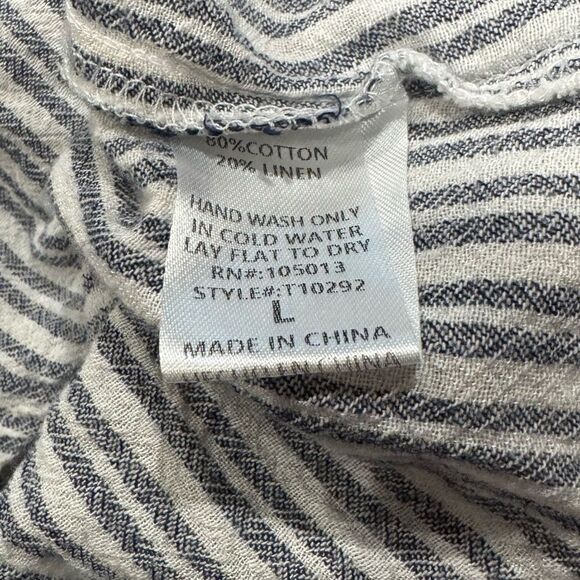 Savanna Jane Striped Embroidered Sleeveless Blue White Tank Top Women’s Large - Picture 4 of 5